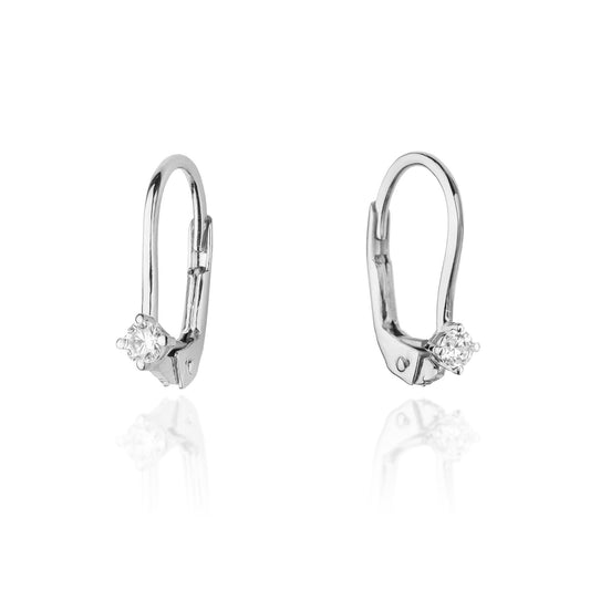 Cercei Aur 14k cu Diamant 0.08ct Tortita - Bijuteria Cleopatra