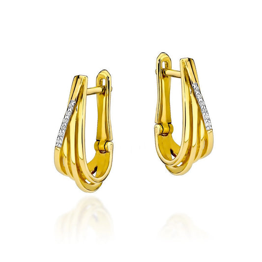 Cercei Aur 14k cu Diamante 0.06ct