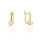 Cercei Aur Alb si Galben 14k cu Diamant 0.06ct