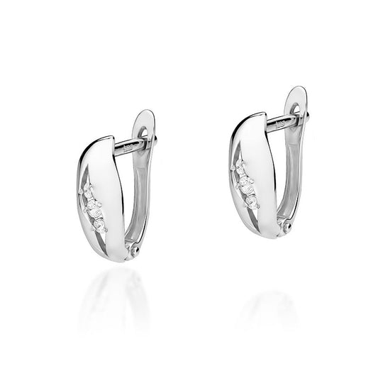 Cercei Aur 14k cu Diamante 0.12ct - Bijuteria Cleopatra