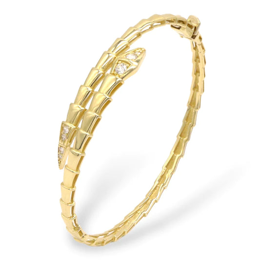 Bratara Fixa Aur 14k Sarpe cu Pietre Zirconia