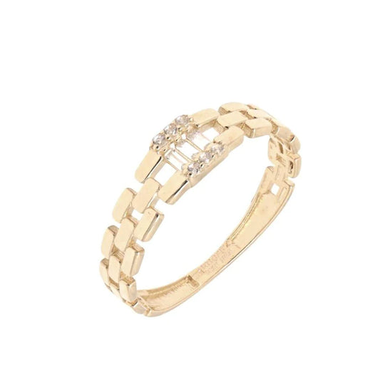Inel Aur 14k cu Zale Fixe si Pietre Zirconia