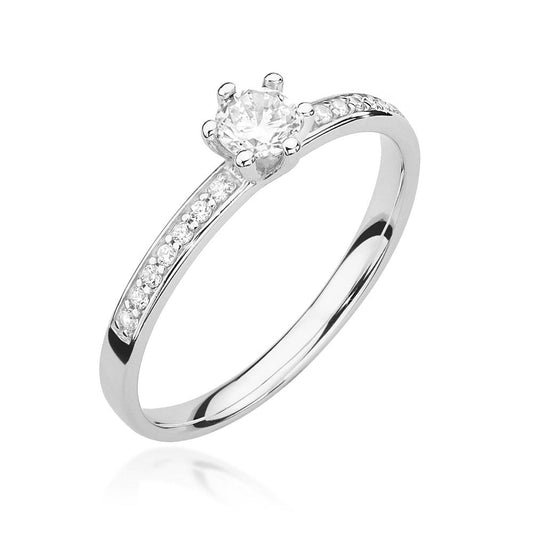 Inel de Logodna din Aur 14k cu Diamante 0.37ct - Bijuteria Cleopatra