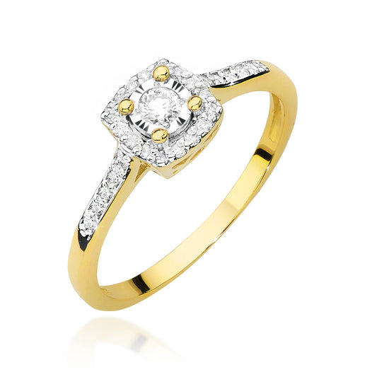 Inel de Logodna din Aur Galben 14k cu Diamante 0.21ct