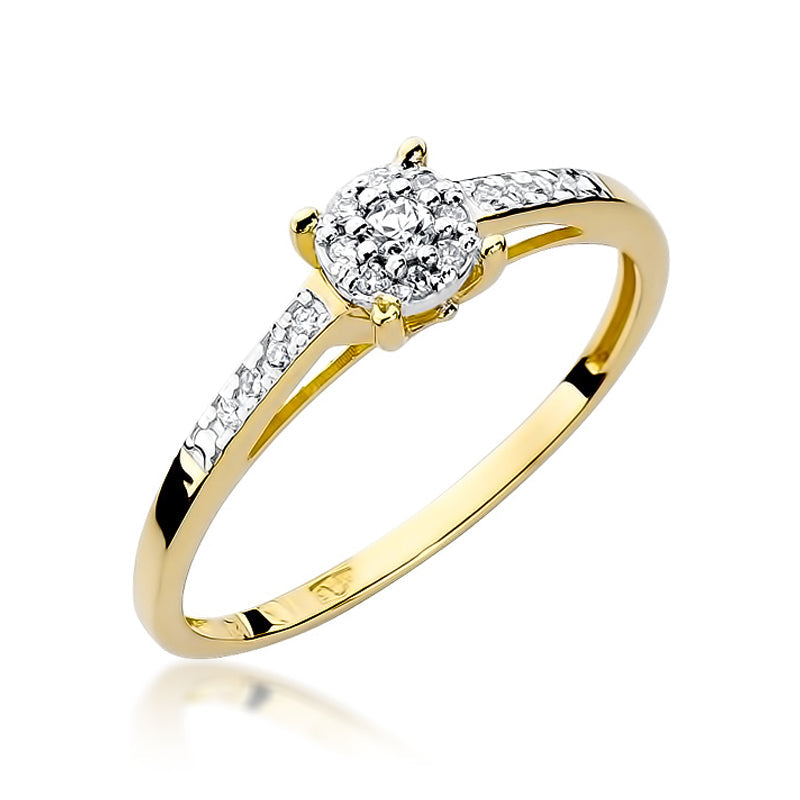 Inel de Logodna din Aur Galben 14k cu Diamante 0.12ct