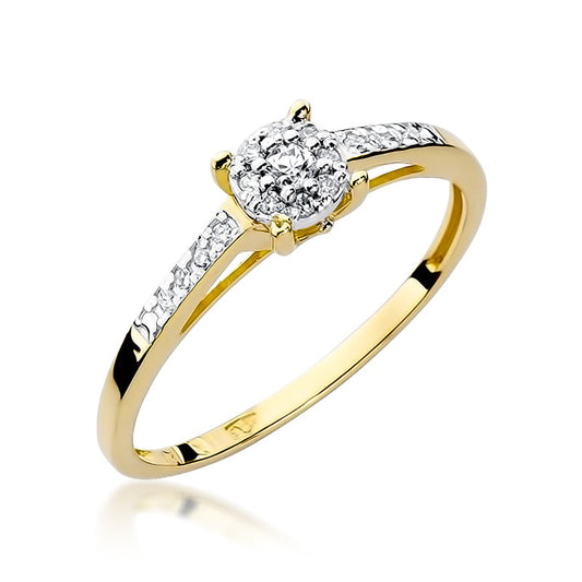 Inel de Logodna din Aur Galben 14k cu Diamante 0.12ct