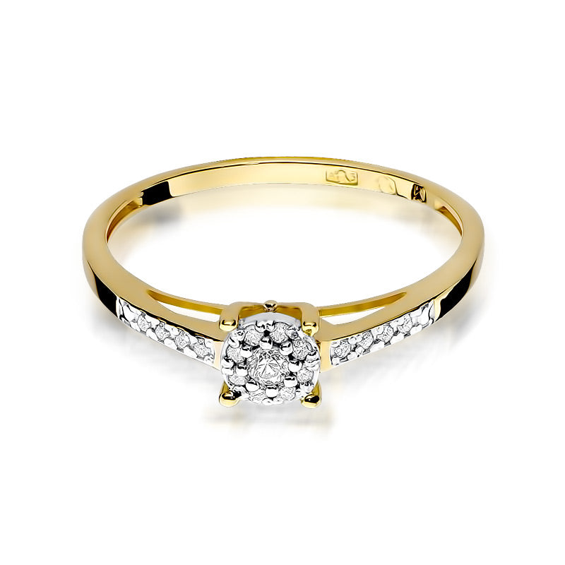 Inel de Logodna din Aur Galben 14k cu Diamante 0.12ct