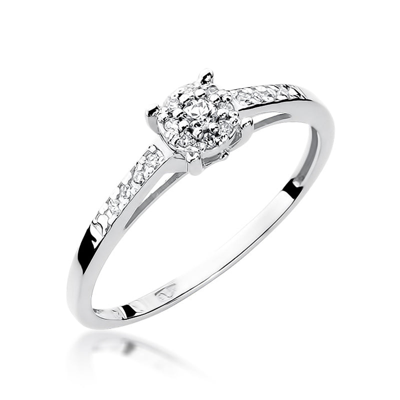 Inel de Logodna din Aur Galben 14k cu Diamante 0.12ct - Bijuteria Cleopatra