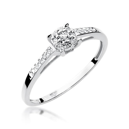 Inel de Logodna din Aur Galben 14k cu Diamante 0.12ct - Bijuteria Cleopatra