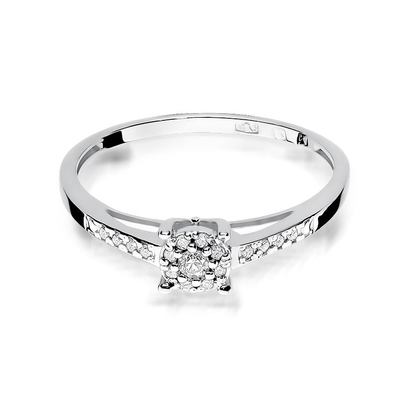 Inel de Logodna din Aur Galben 14k cu Diamante 0.12ct - Bijuteria Cleopatra