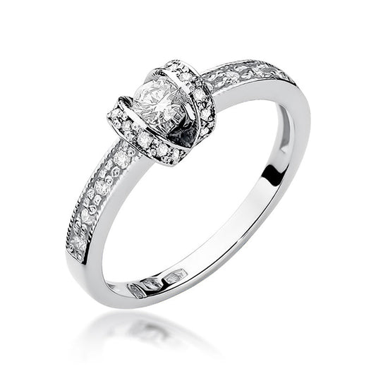 Inel de Logodna din Aur 14k cu Diamante 0.25ct - Bijuteria Cleopatra
