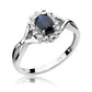 lnel de Logodna Aur Alb 14k cu Safir 0.70ct Diamante 0.12ct