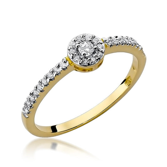 Inel de Logodna din Aur Galben 14k cu Diamant 0.19ct