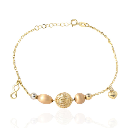 Bratara Charmuri Aur 14k Bile si Infinit - Bijuteria Cleopatra