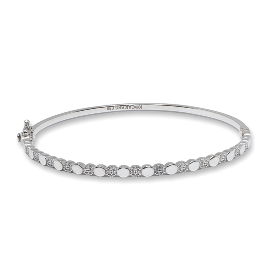 Bratara Dama Fixa Aur Alb14k cu Pietre Zirconia - Bijuteria Cleopatra