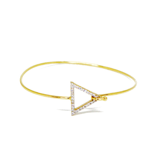 Bratara Fixa Aur 14k Minimalista Triunghi cu Pietre Zirconia - Bijuteria Cleopatra