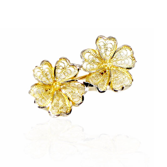 Brosa Aur 14k Flori - Bijuteria Cleopatra