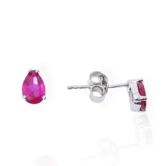 Cercei Aur 14k Alb cu Piatra Zirconia Roz - Bijuteria Cleopatra