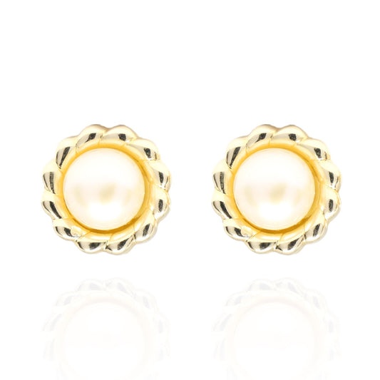 Cercei Aur 14k cu Perla Alba - Bijuteria Cleopatra