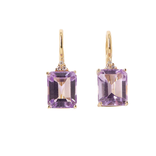 Cercei aur 14k cu Piatra Ametist si Zirconia - Bijuteria Cleopatra