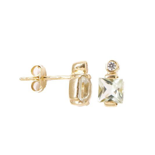 Cercei aur 14k cu piatra Topaz si Zirconia - Bijuteria Cleopatra