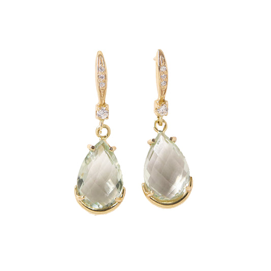 Cercei aur 14k cu Piatra Topaz si Zirconia - Bijuteria Cleopatra