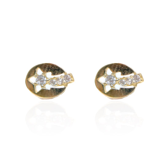 Cercei Aur 14k Oval si Stea - Bijuteria Cleopatra