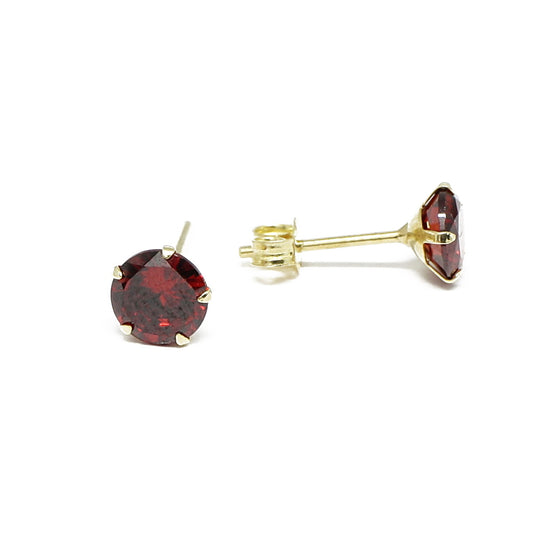 Cercei Aur 14K cu Zirconiu Rosu - Bijuteria Cleopatra