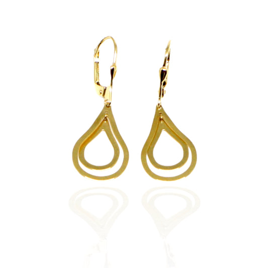 Cercei Lungi Aur 14k Lacrima - Bijuteria Cleopatra