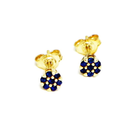 Cercei Surub Aur 14k cu Pietre Zirconia Albastre - Bijuteria Cleopatra