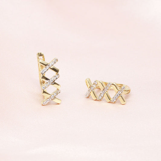 Cercei Aur 14k Model Zig-Zag - Bijuteria Cleopatra