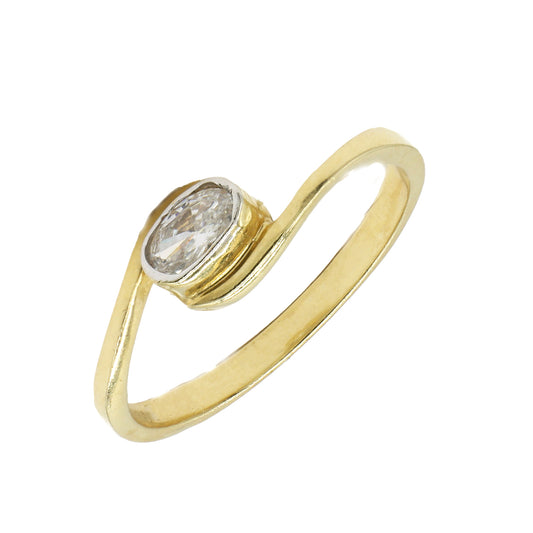 Inel Aur 14k cu Piatra Alba - Bijuteria Cleopatra