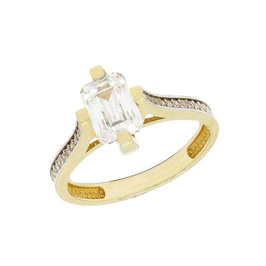 Inel Aur 14k cu Piatra Alba - Bijuteria Cleopatra