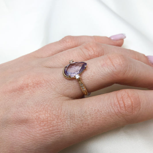 Inel Aur 14k cu Piatra Ametist - Bijuteria Cleopatra