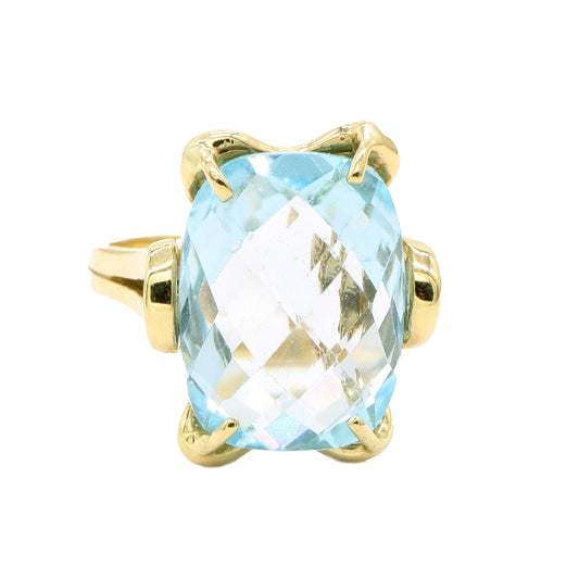 Inel Aur 14k cu Piatra Blue Topaz - Bijuteria Cleopatra