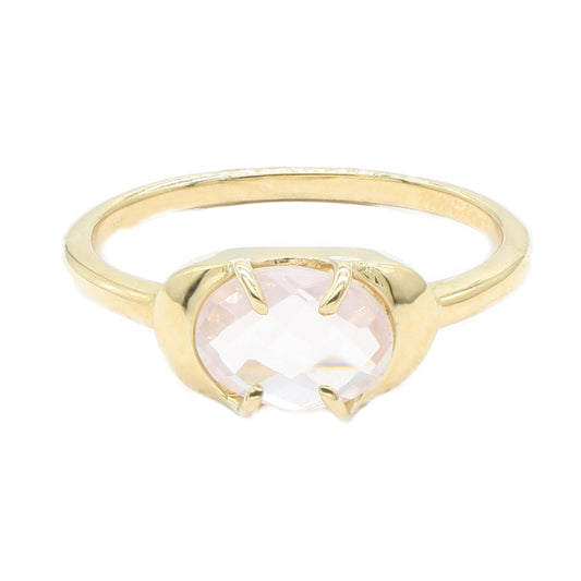 Inel Aur 14k cu Piatra Cuart Roz - Bijuteria Cleopatra