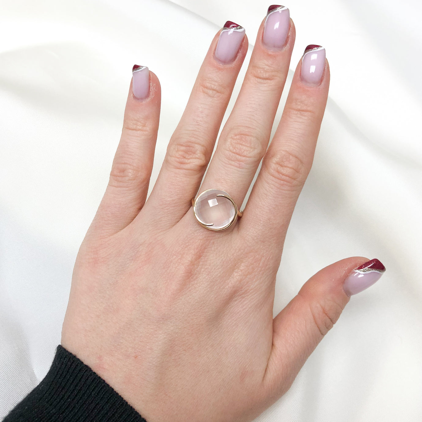Inel Aur 14k cu Piatra Cuart Roz - Bijuteria Cleopatra