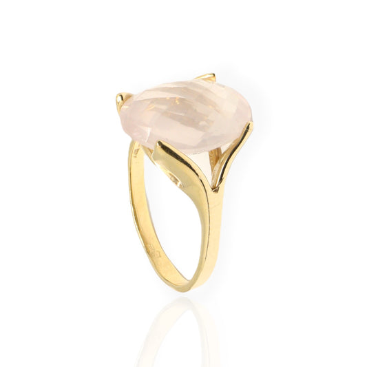 Inel Aur 14k cu Piatra Cuart Roz - Bijuteria Cleopatra
