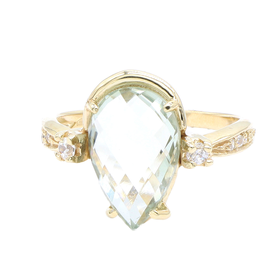 Inel Aur 14k cu Piatra Topaz Verde - Bijuteria Cleopatra