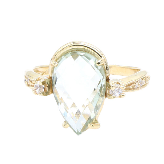Inel Aur 14k cu Piatra Topaz Verde - Bijuteria Cleopatra