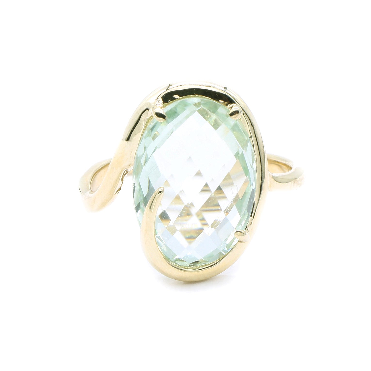 Inel Aur 14k cu Piatra Topaz Verde - Bijuteria Cleopatra