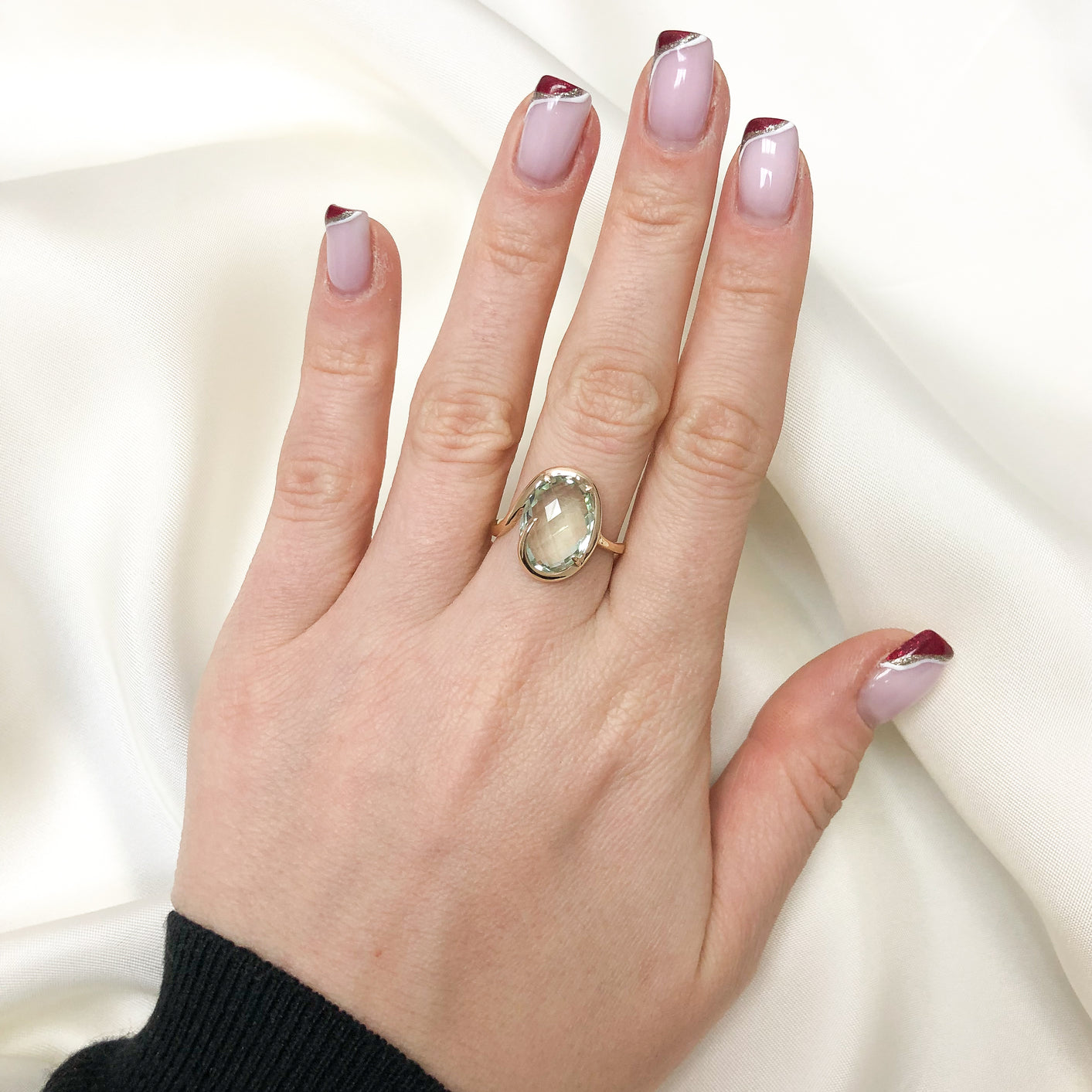 Inel Aur 14k cu Piatra Topaz Verde - Bijuteria Cleopatra