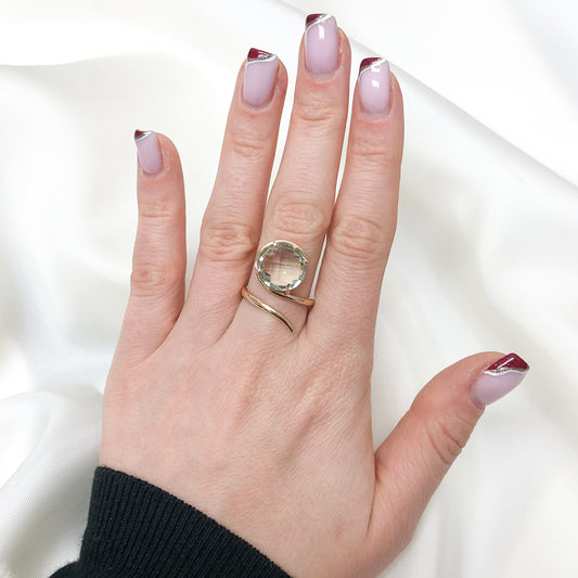 Inel Aur 14k cu Piatra Topaz Verde - Bijuteria Cleopatra