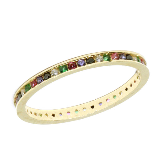 Inel Aur 14k Eternity cu Pietre Multicolore - Bijuteria Cleopatra