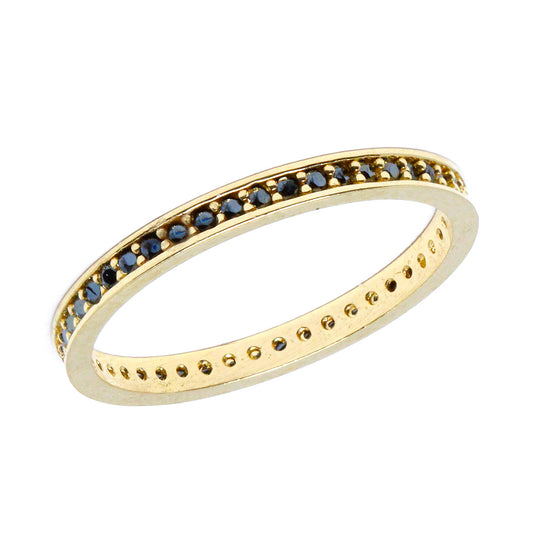 Inel Aur 14k Eternity cu Pietre Negre - Bijuteria Cleopatra