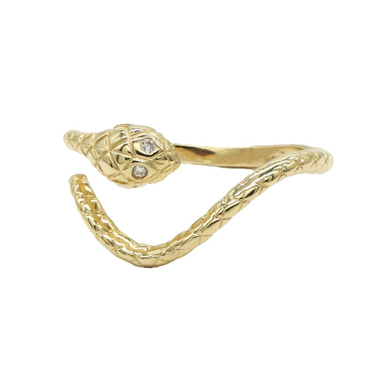 Inel Aur 14k Sarpe cu Pietre Zirconia - Bijuteria Cleopatra