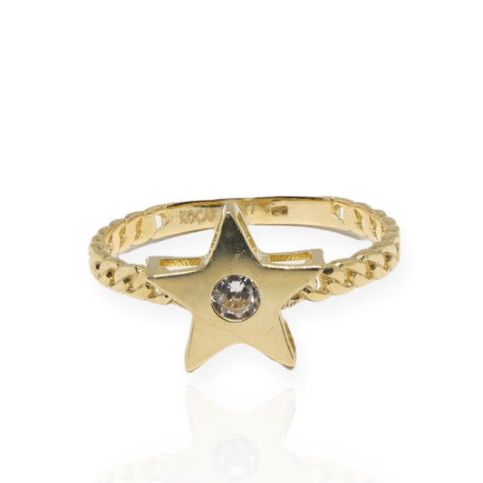Inel Aur 14K Stea Cu Piatra Zirconia - Bijuteria Cleopatra