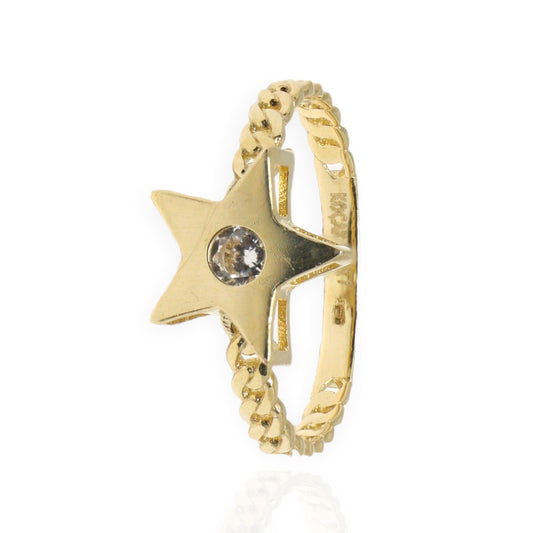 Inel Aur 14K Stea Cu Piatra Zirconia - Bijuteria Cleopatra