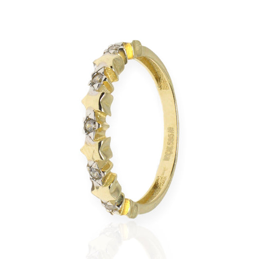 Inel Aur 14K Stelute Si Pietre Zirconia - Bijuteria Cleopatra