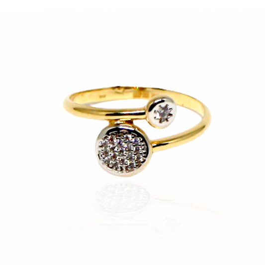 Inel Aur 14k Cercuri Batute in Pietre - Bijuteria Cleopatra